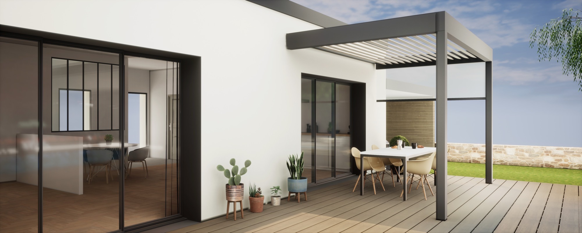 Pergola adossée